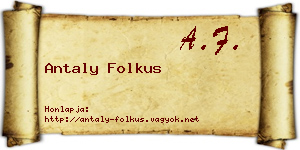Antaly Folkus névjegykártya